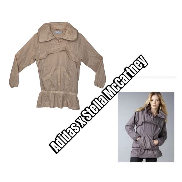 Adidas x Stella Mccartney womens size 36 Small peach windbreaker pullover pink - Picture 1 of 14